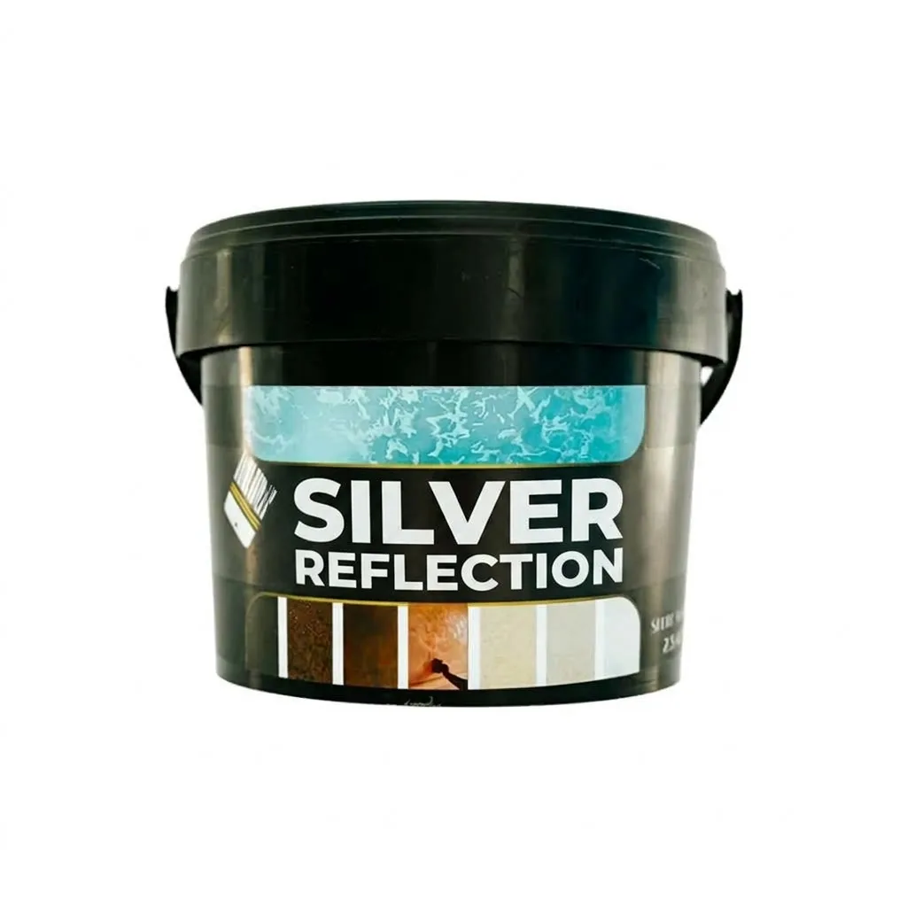 Vopsea decorativă pensulată, cu sfere de sticlă, Silver reflection, Decosti (3 L)