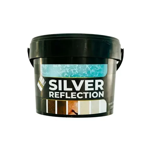 Vopsea decorativă pensulată, cu sfere de sticlă, Silver reflection, Decosti (3 L) – poza 1