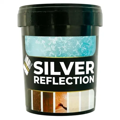 Vopsea decorativă pensulată, cu sfere de sticlă, Silver reflection, Decosti (3 L) – poza 2